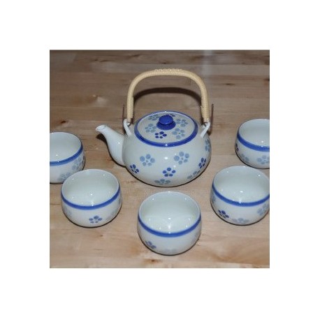 Service à thé japonais bleu /5pièces